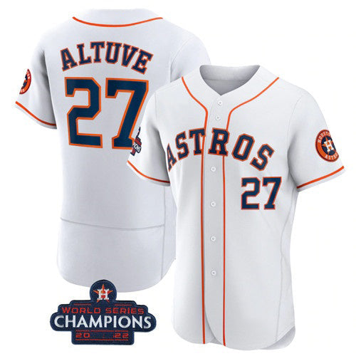 Baseball Jersey | Houston Astros #27 Jose Altuve White 2022 World Series Champions Stitched - image 1