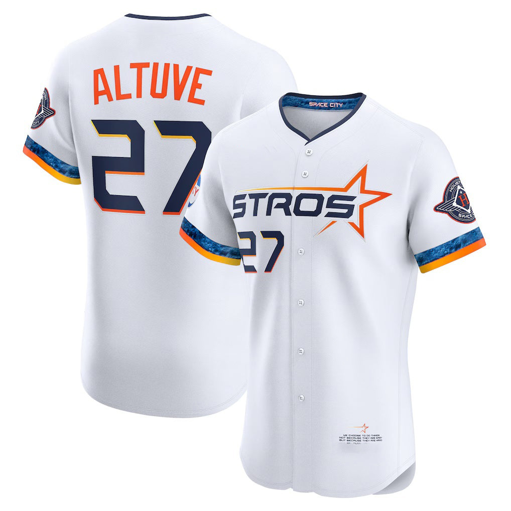 Baseball Jersey | Houston Astros #27 Jose Altuve White 2025 City Connect Player - image 1