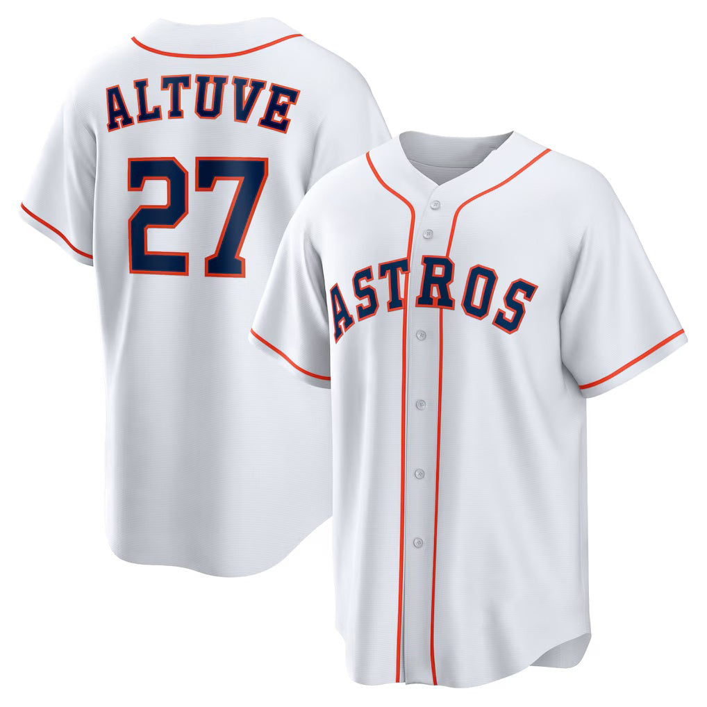 Baseball Jersey | Houston Astros #27 Jose Altuve White Home Replica Player Name - image 1