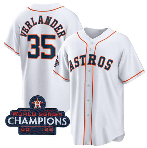 Baseball Jersey | Houston Astros #35 Justin Verlander White 2022 World Series Champions Home Stitched - image 1