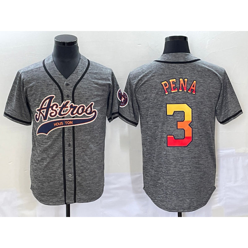 Baseball Jersey | Houston Astros #3 Jeremy Pena Grey Gridiron Stitched - image 1