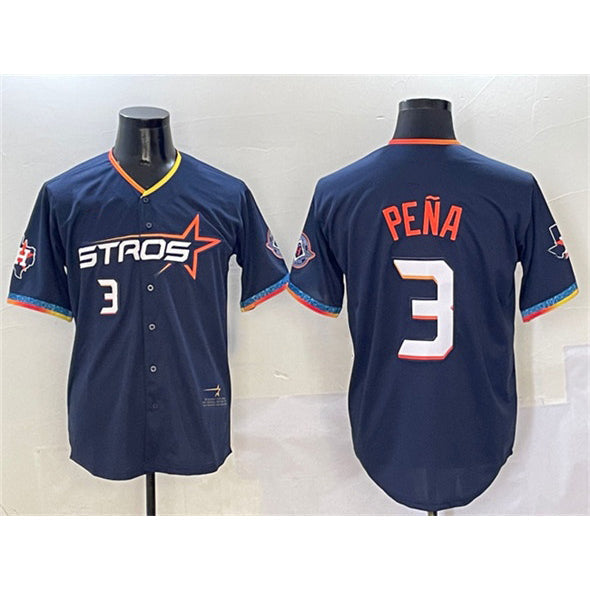 Baseball Jersey | Houston Astros #3 Jeremy Pena Navy 2025 City Connect With Texas Patch Limited Stitched - image 1