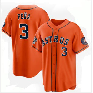 Baseball Jersey | Houston Astros #3 Jeremy Peña Orange 2022 World Series Home Stitched - image 1