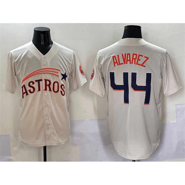 Baseball Jersey | Houston Astros #44 Yordan Alvarez Cream Throwback Cooperstown Collection Limited Stitched - image 1