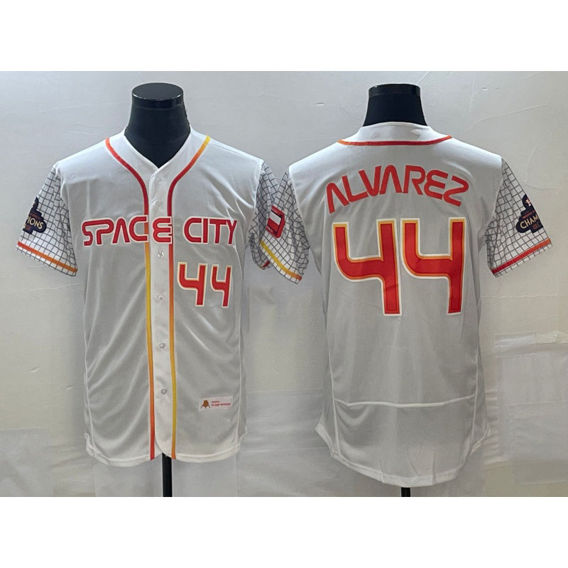 Baseball Jersey | Houston Astros #44 Yordan Alvarez Number White 2023 City Connect Stitched - image 1