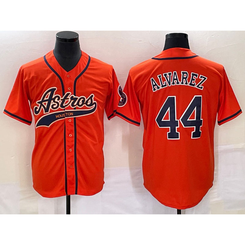 Baseball Jersey | Houston Astros #44 Yordan Alvarez Orange With Patch Stitched - image 1