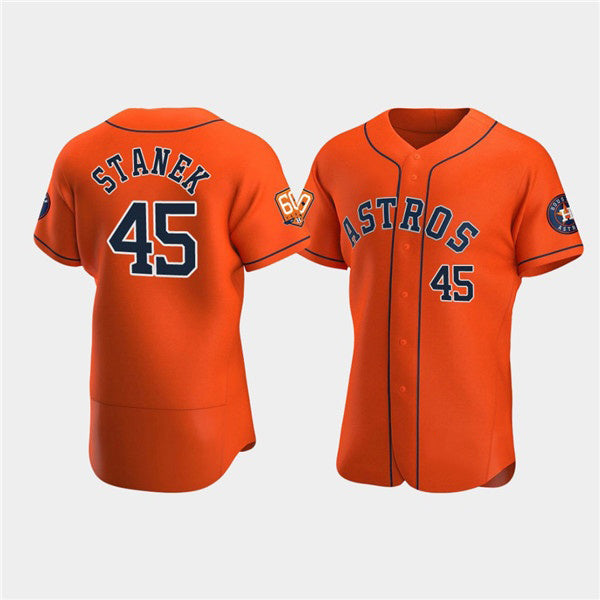 Baseball Jersey | Houston Astros #45 Ryne Stanek Orange 60th Anniversary Stitched - image 1