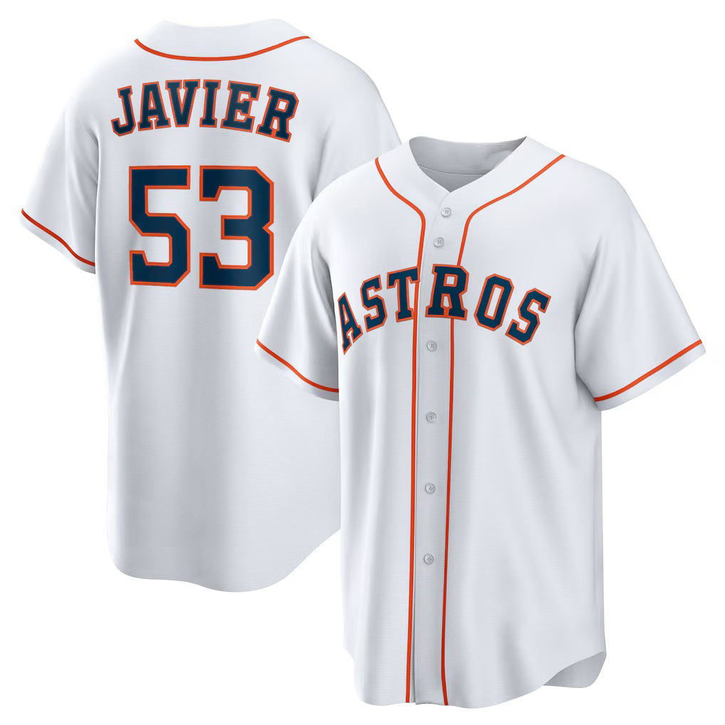 Baseball Jersey | Houston Astros #53 Cristian Javier White Home Replica - image 1
