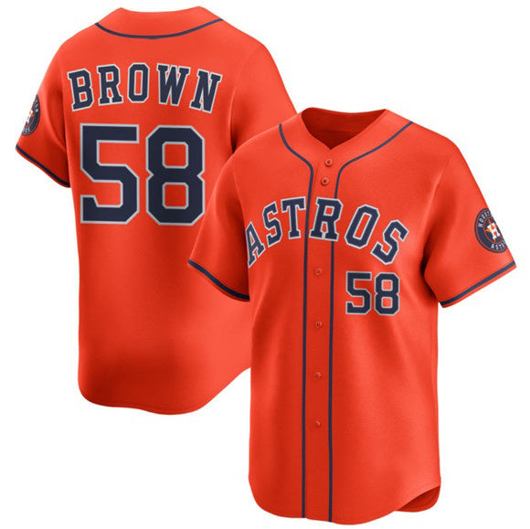 Baseball Jersey | Houston Astros #58 Hunter Brown Orange 2025 Alternate Limited Stitched - image 1