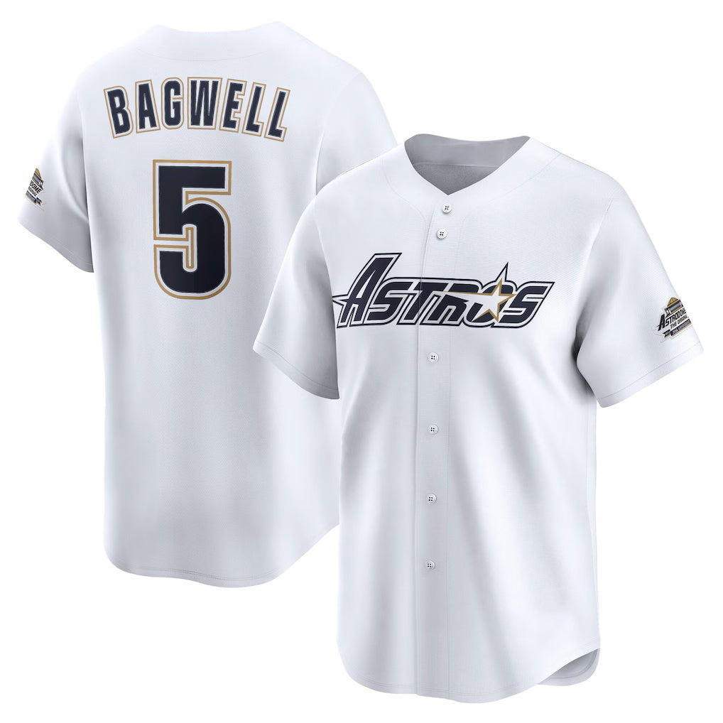 Baseball Jersey | Houston Astros #5 Jeff Bagwell White Throwback Cooperstown Collection Limited - image 1