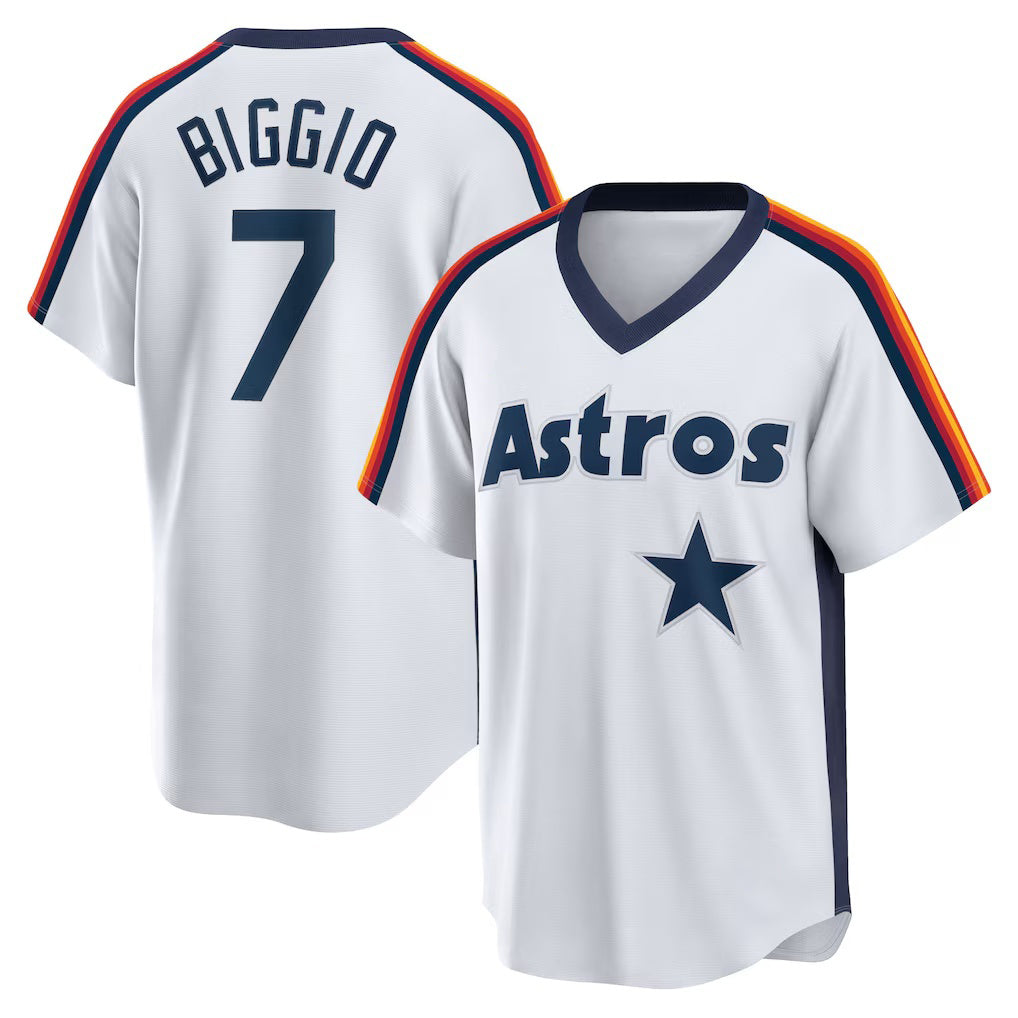 Baseball Jersey | Houston Astros #7 Craig Biggio White Home Cooperstown Collection Logo Player - image 1