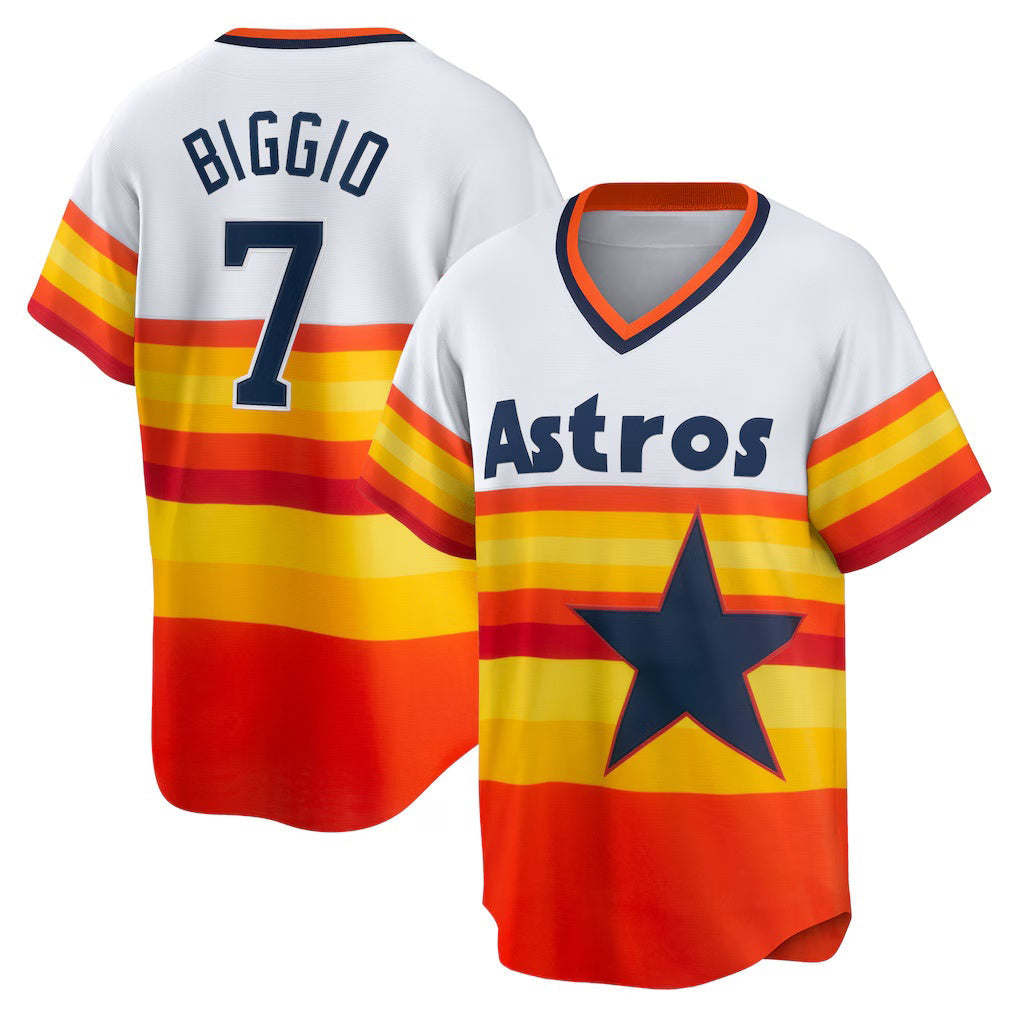 Baseball Jersey | Houston Astros #7 Craig Biggio White Home Cooperstown Collection Player - image 1