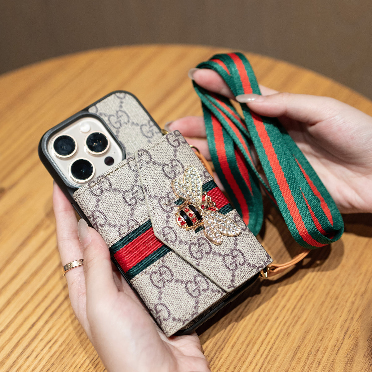 Advanced Crossbody iPhone Case with Card Holder & Shoulder Strap - product view 2