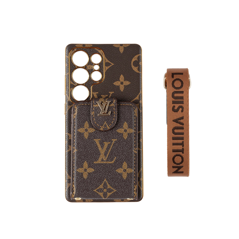 Monogram Leather Multi-Function Phone Case with Wrist Strap - product view 1