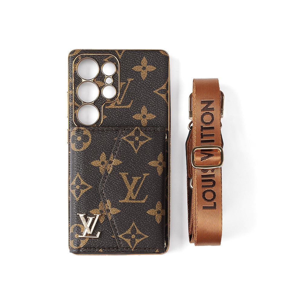 Advanced Leather Samsung Phone Case with Wallet and Strap - product view 1