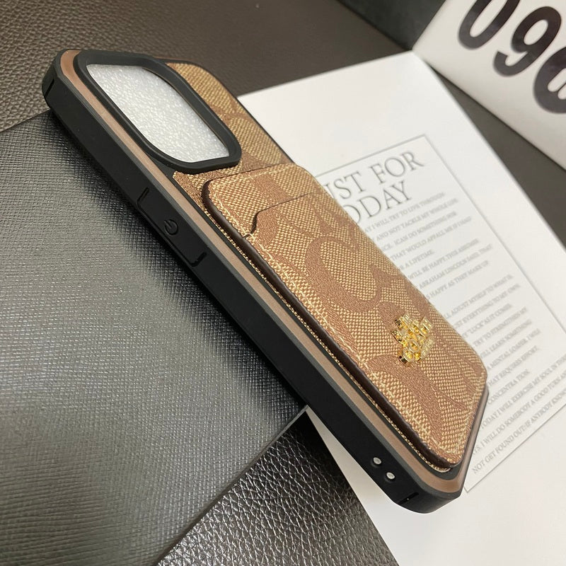 Classic iPhone Case With Card Holder Coffee -KB241416 - product view 5