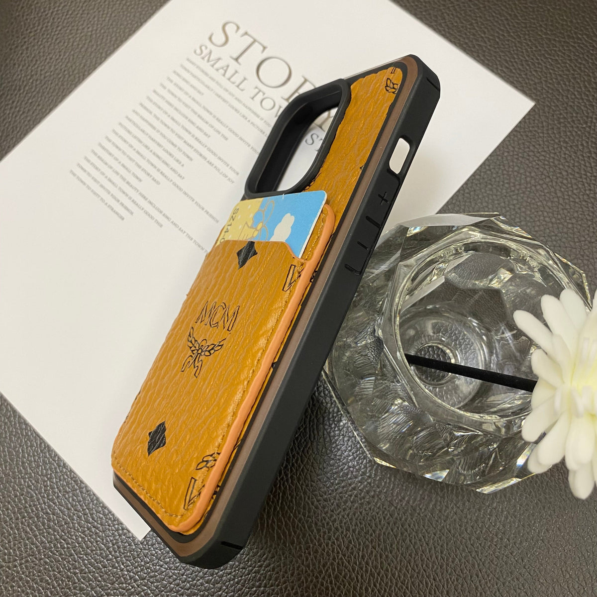 MCM iPhone Case With Card Holder Yellow-MCK240603 - product view 4