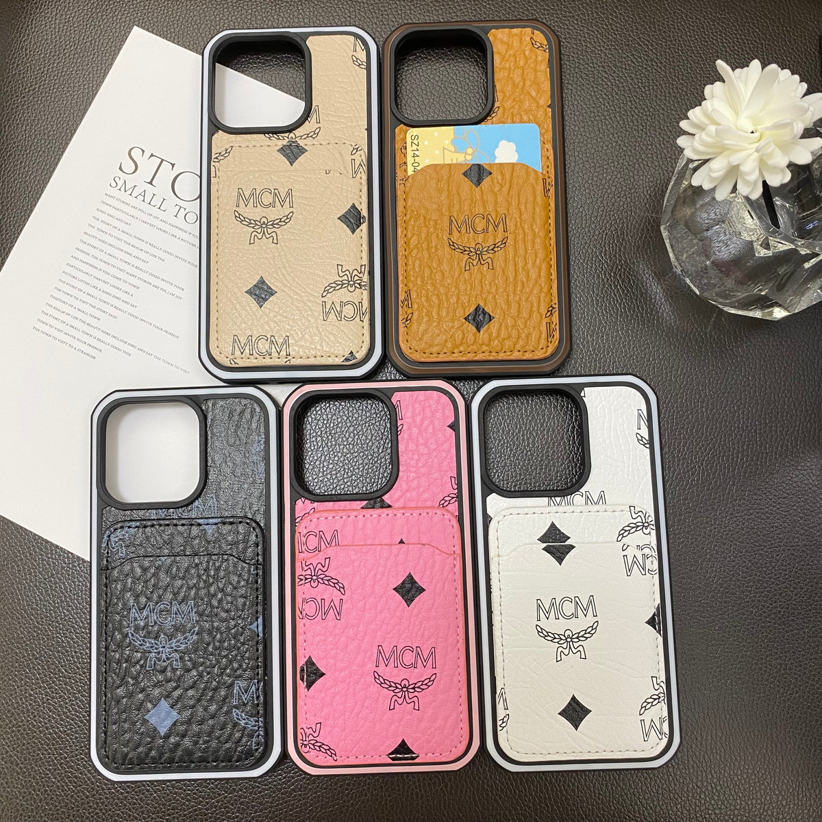 MCM iPhone Case With Card Holder Yellow-MCK240603 - product view 5