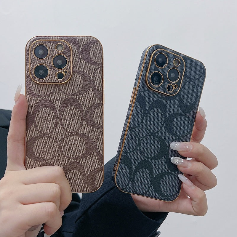 Classic iPhone Case Leather Light Brow -QBK240513 - product view 2