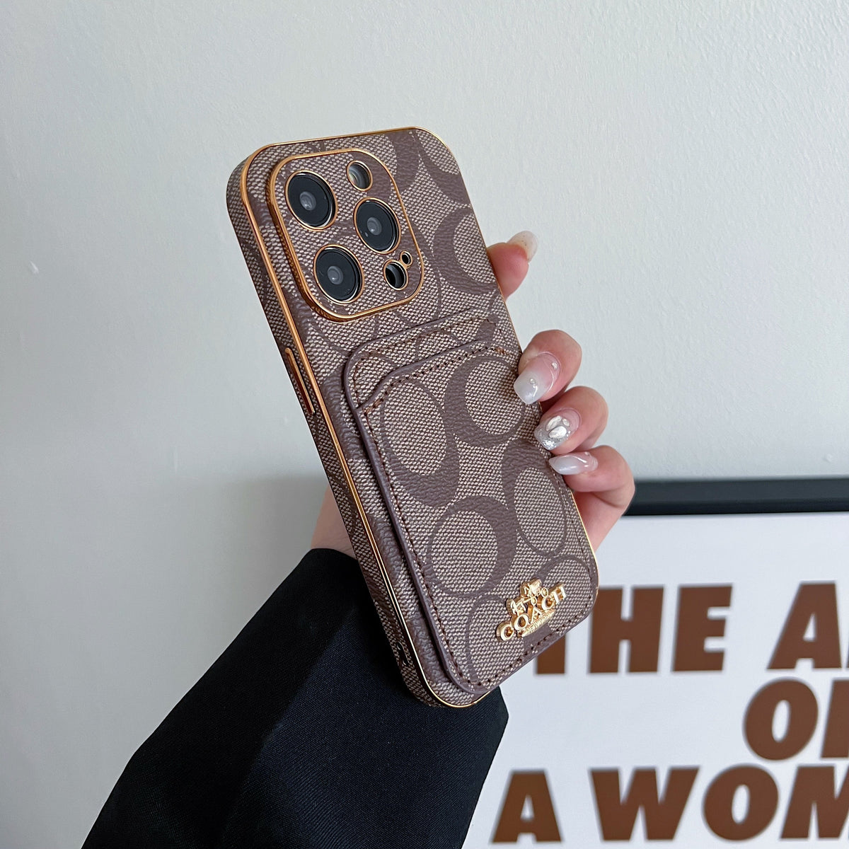 Classic iPhone Case With Card Holder Coffee -KB241651 - product view 2