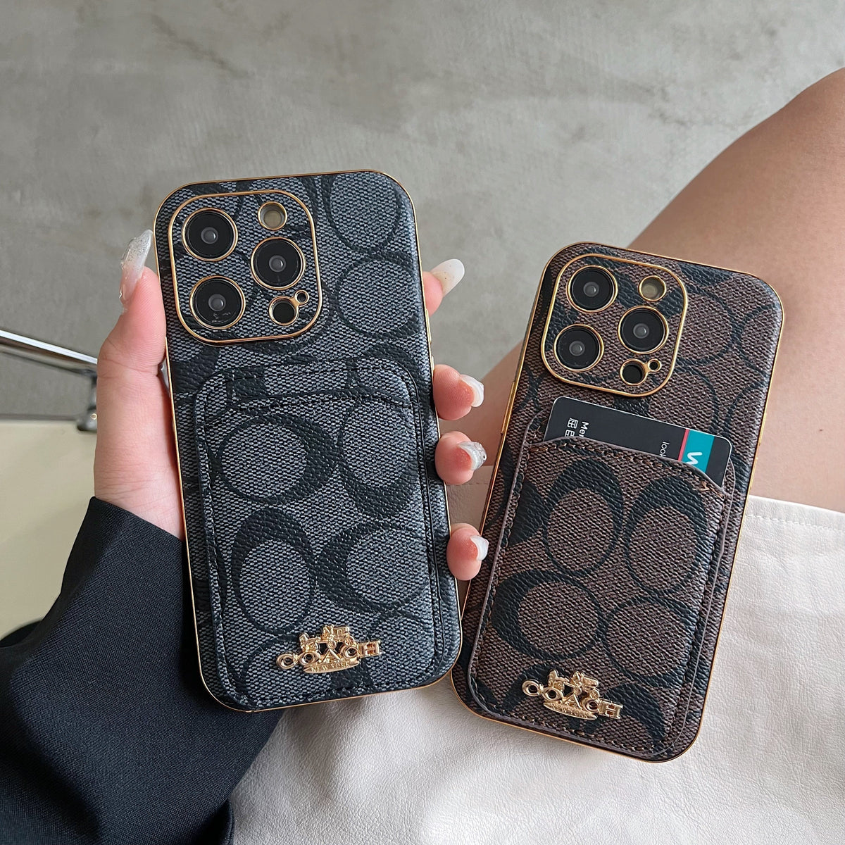 Classic iPhone Case With Card Holder Black -KB241651 - product view 7
