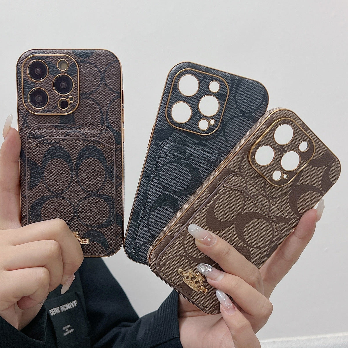 Classic iPhone Case With Card Holder Black -KB241651 - product view 6