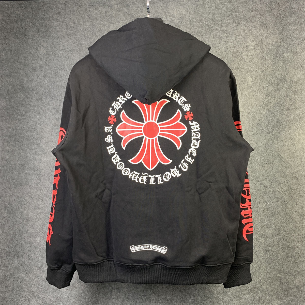Chrome Hearts Made In Hollywood Plus Cross Zip Up Hoodie 'Black/Red' - product view 2