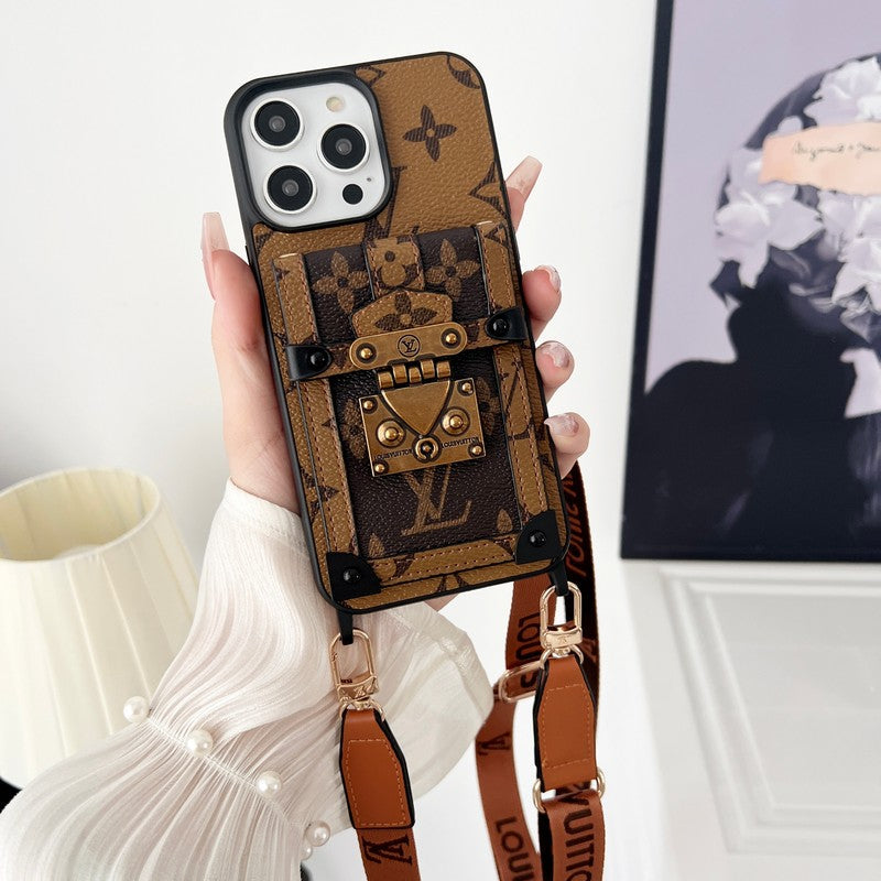 Brown Crossbody Chain iPhone Case - product view 13