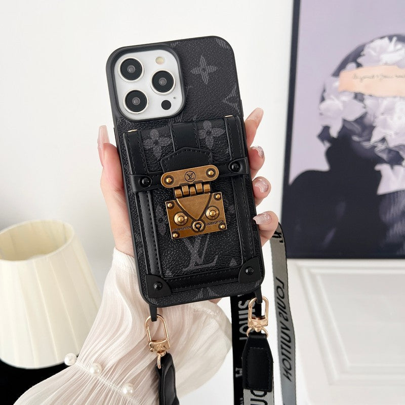 Black & White Crossbody Chain iPhone Case - product view 1