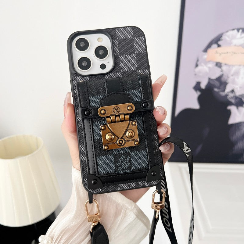 Black & White Crossbody Chain iPhone Case - product view 2