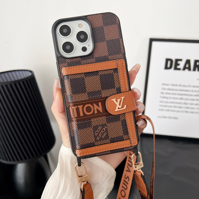 Card Bag Chain Classic Brown iPhone Case - product view 1