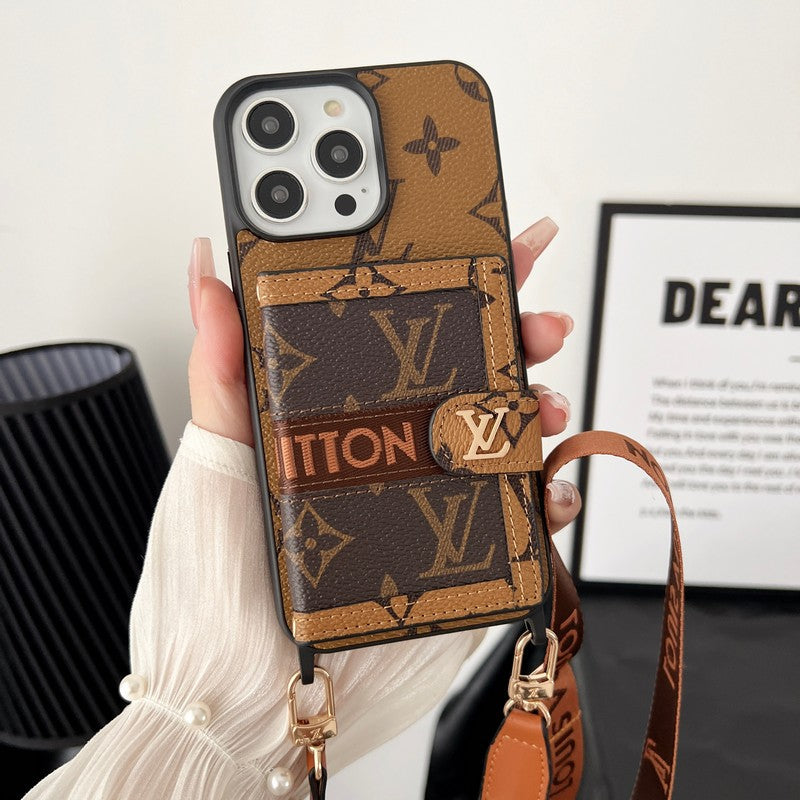 Card Bag Chain Classic Brown iPhone Case - product view 2