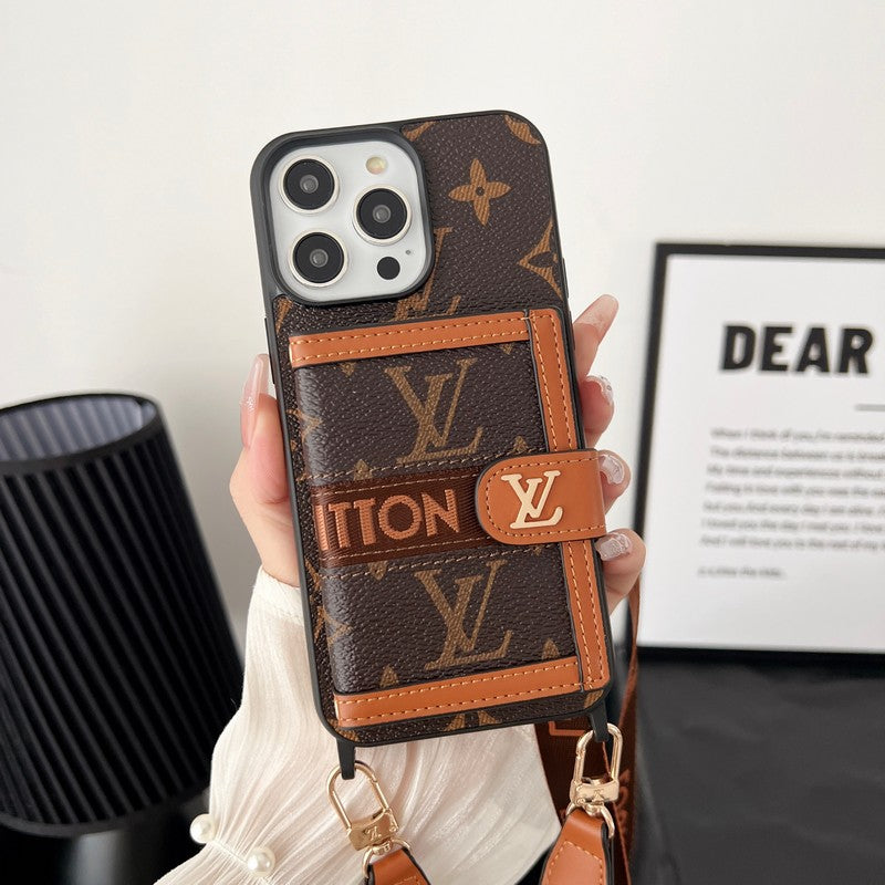 Card Bag Chain Classic Brown iPhone Case - product view 3