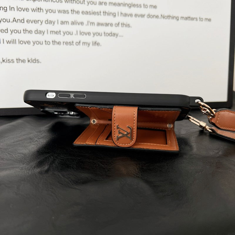 Card Bag Chain Classic Brown iPhone Case - product view 8