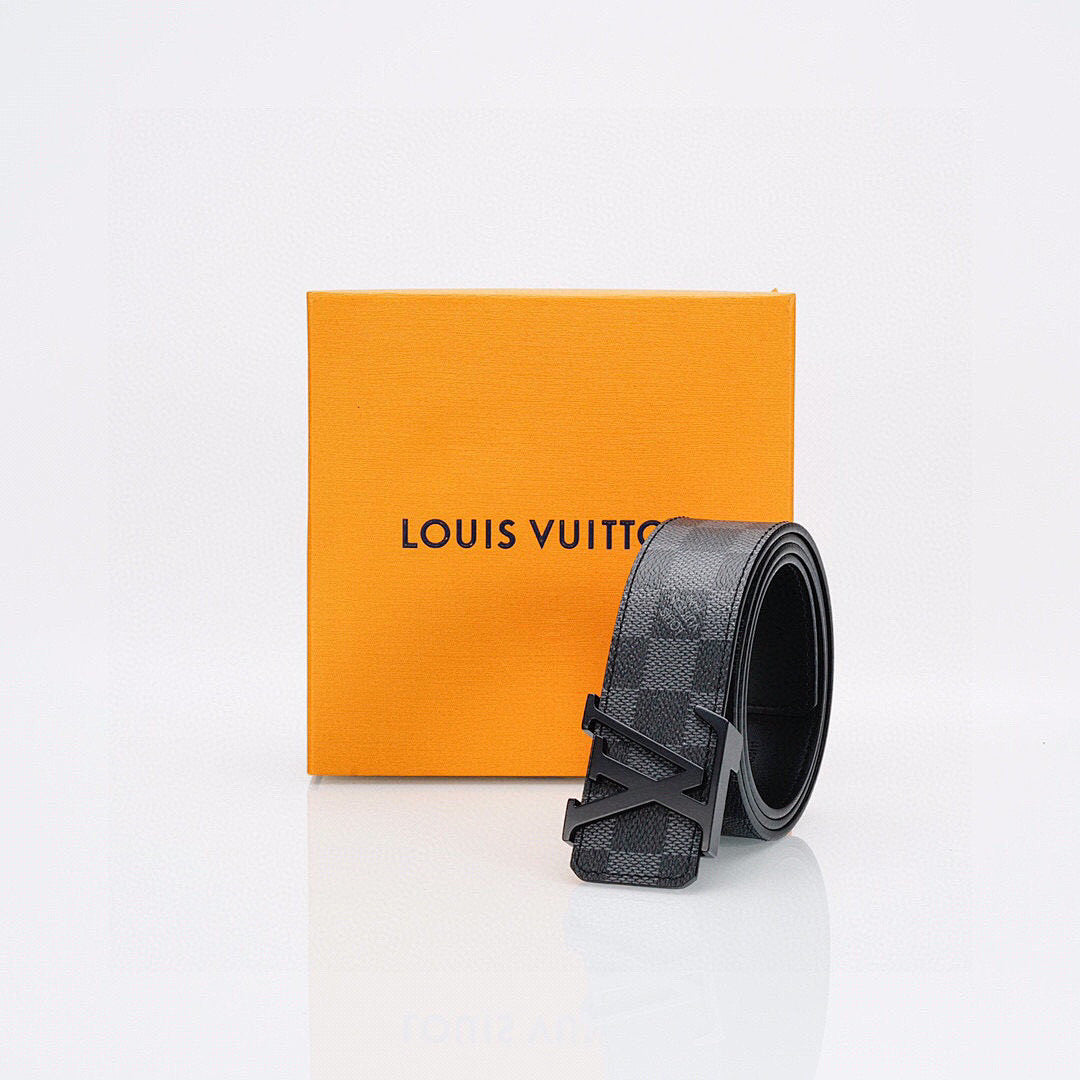 Black Lacquer Buckle Leather Belt - product view 3
