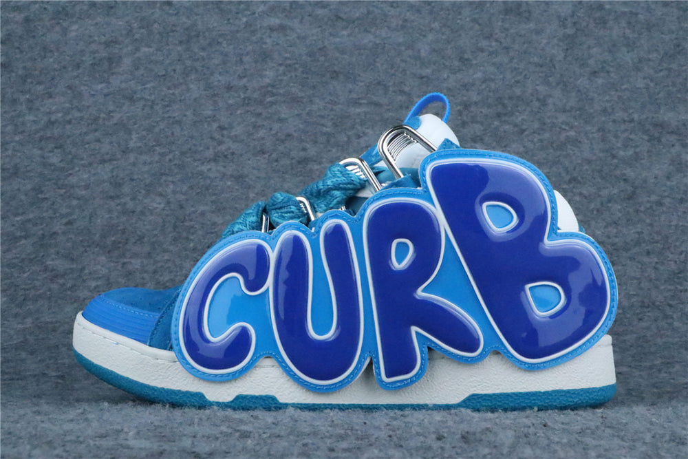 (Value Version) Lanvin Curb Patch Sneakers 'Bright Blue' - product view 1
