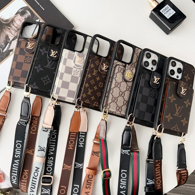 Black & White Crossbody Card Bag iPhone Case - product view 4