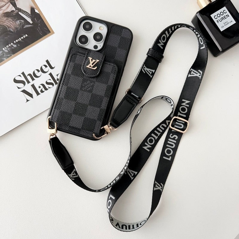 Black & White Crossbody Card Bag iPhone Case - product view 10