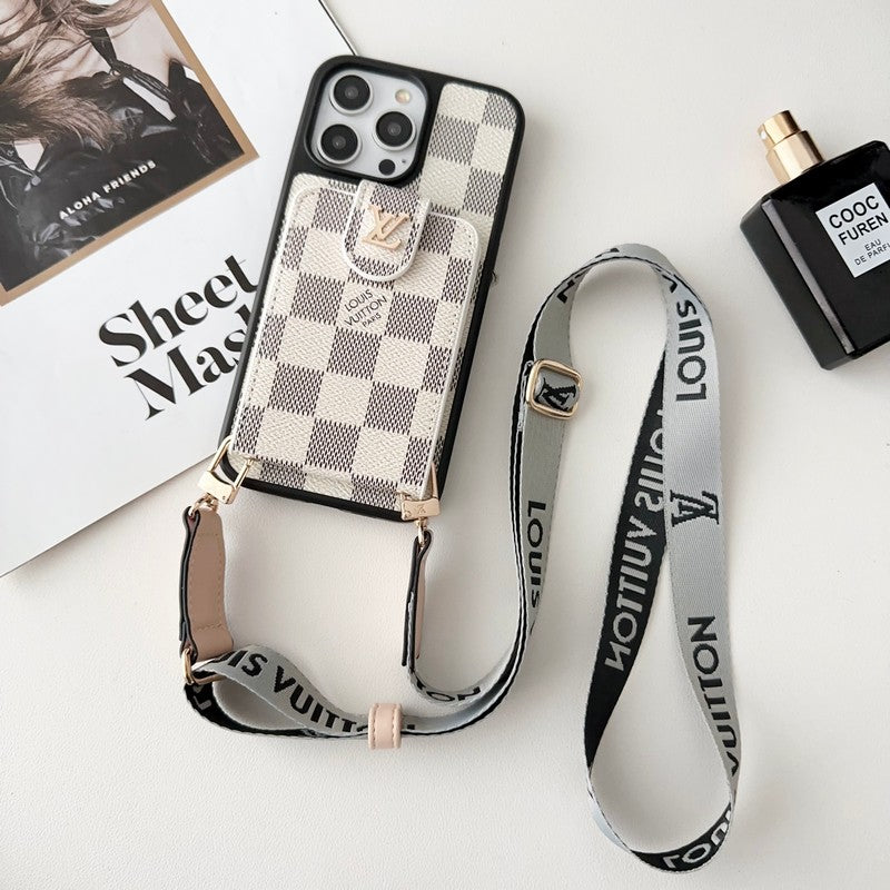 Black & White Crossbody Card Bag iPhone Case - product view 11