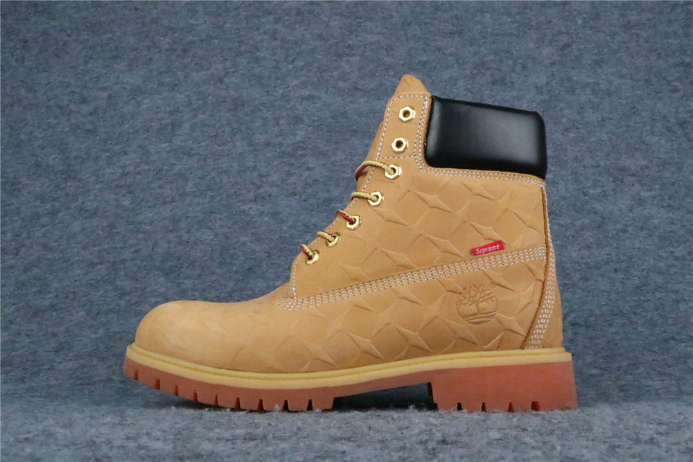 Supreme x Timberland 6 Inch Premium Waterproof Boot 'Embossed Diamond Plate - Wheat' - product view 1