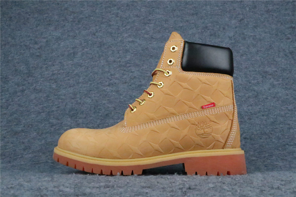 Supreme x Timberland 6 Inch Premium Waterproof Boot 'Embossed Diamond Plate - Wheat' - product view 1