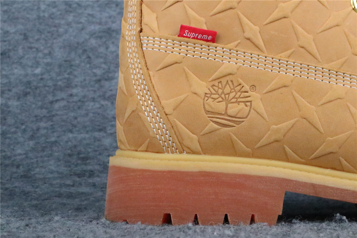 Supreme x Timberland 6 Inch Premium Waterproof Boot 'Embossed Diamond Plate - Wheat' - product view 6