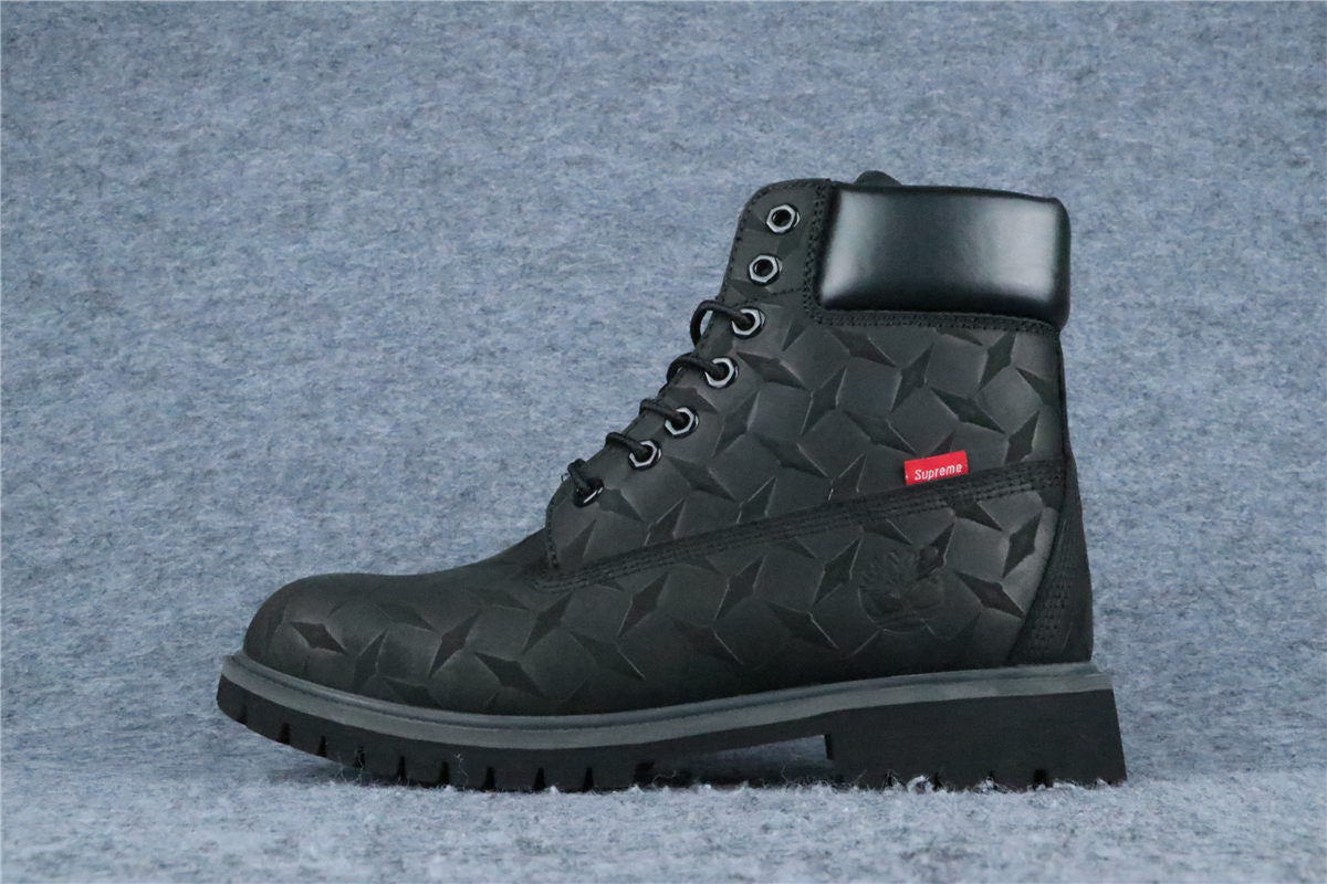 Supreme x Timberland 6 Inch Premium Waterproof Boot 'Embossed Diamond Plate - Black' - product view 1