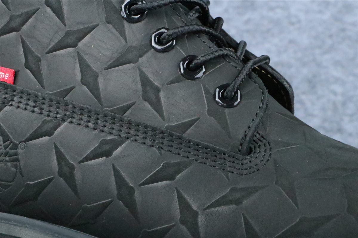 Supreme x Timberland 6 Inch Premium Waterproof Boot 'Embossed Diamond Plate - Black' - product view 5