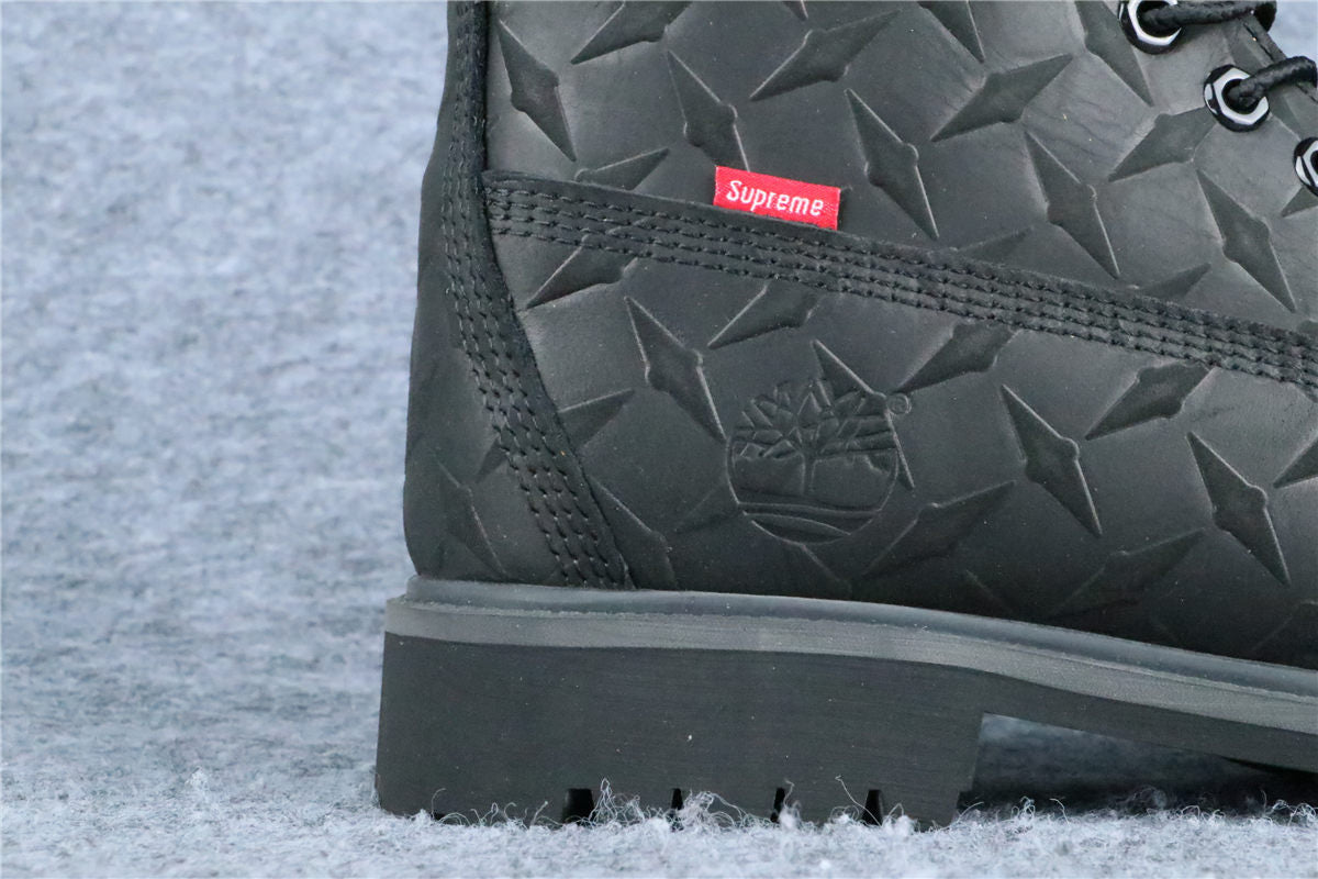 Supreme x Timberland 6 Inch Premium Waterproof Boot 'Embossed Diamond Plate - Black' - product view 6