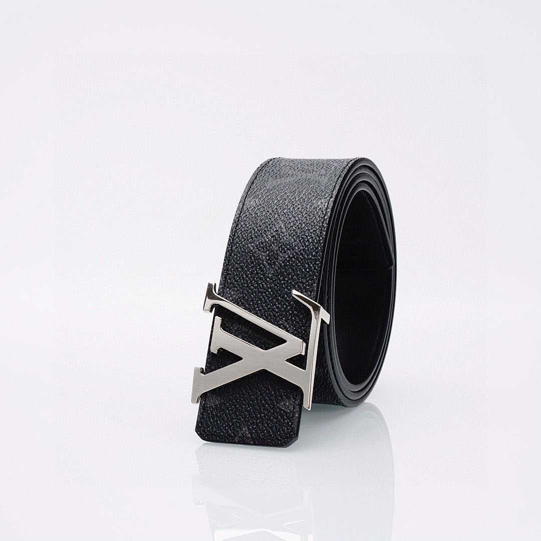 Black Monogram Belt with Silver Buckle - product view 4