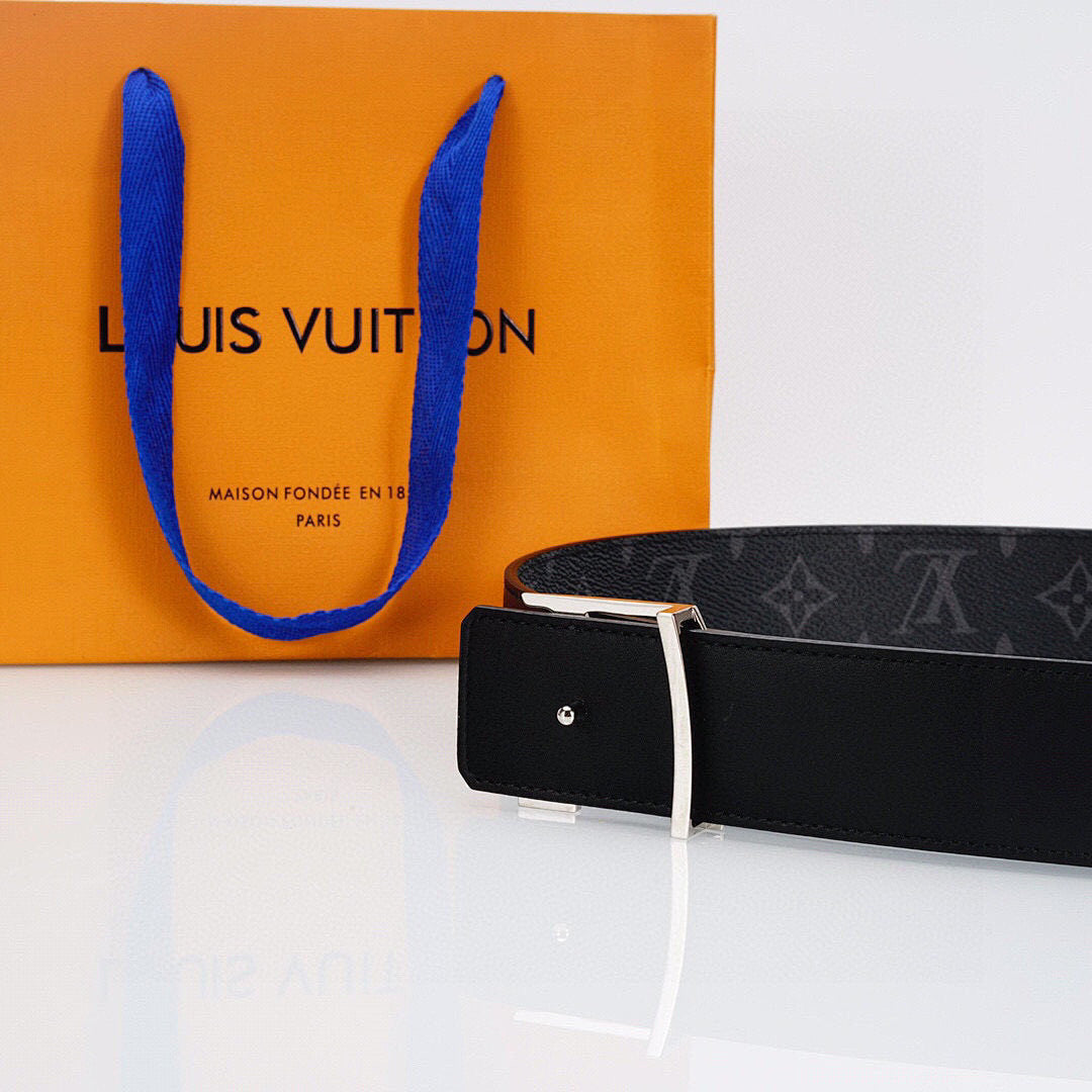 Black Monogram Belt with Silver Buckle - product view 5