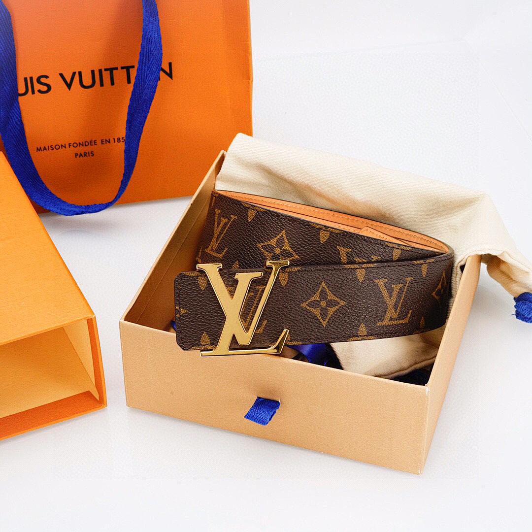 Monogram Belt with Gold Buckle - product view 3