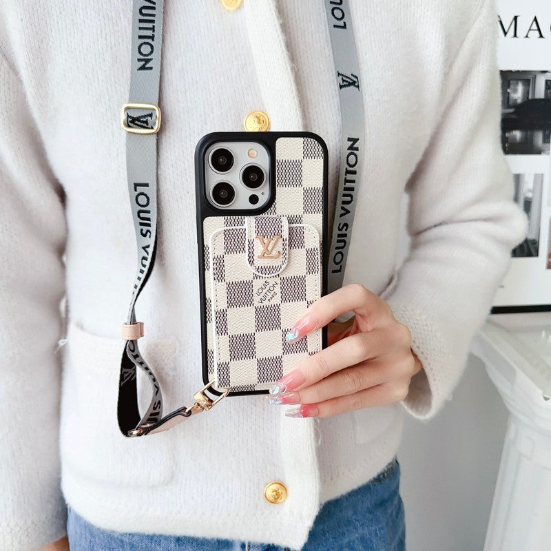 Black & White Crossbody Card Bag iPhone Case - product view 6