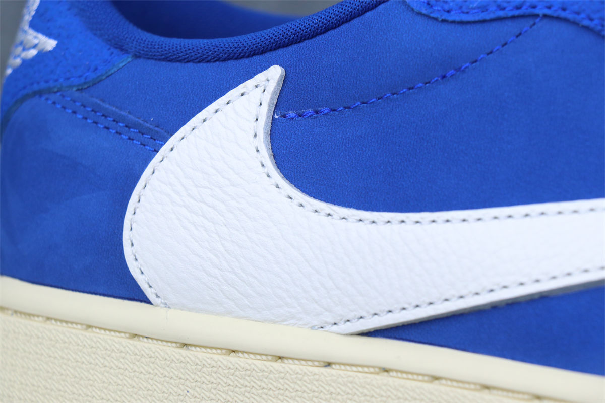 Custom Air Jordan 1 Retro Low OG SP x Fragment x Travis Scott Sneakers 'Blue' - product view 5